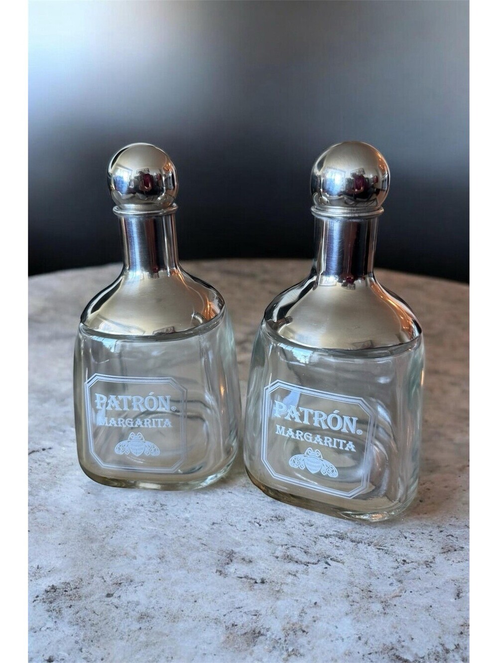 PATRON Margarita Shaker Glass Metal Bottle Cocktail Mixer - 2